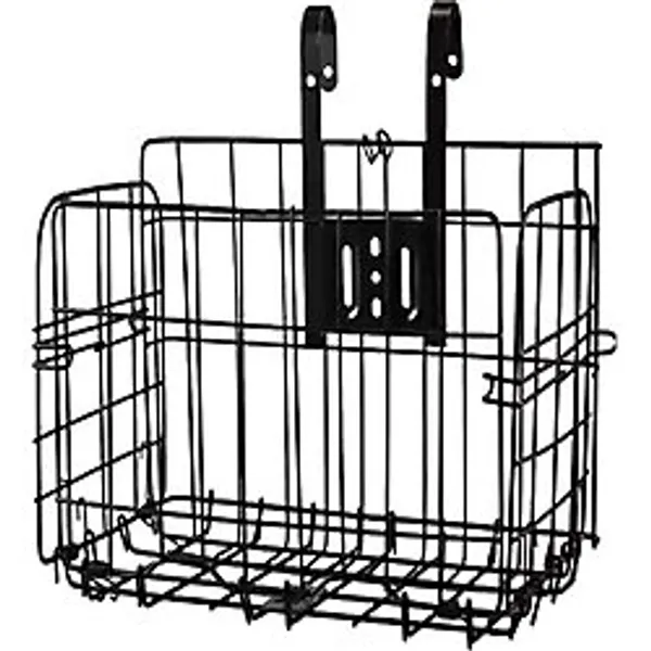 SN-37894 Katlanabilir Bisiklet Sepeti Metal Tel Gövde 34X20X23CM Pratik Taşıma Sepeti - 0 - 19 lt - 00-Siyah - Beyaz