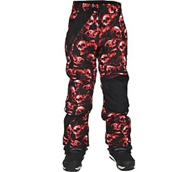 Snowsea SS7943 Skull Desenli Kayak ve Snowboard Pantolonu Kırmızı 4XL Su Geçirmez Özellikler