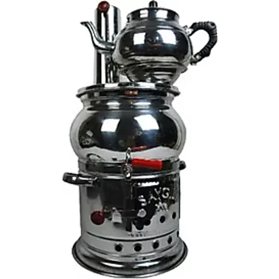 Sobapark Odunlu Çay Semaveri Kömürlü Çay Semaveri Odunlu Kömürlü Semaver 5 Litre-Demlik 1 Litre