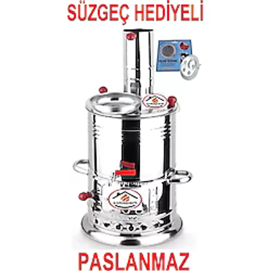 Sobapark Odunlu Kömürlü Çay Semaveri Odunlu Kömürlü Semaver Tek Musluklu Semaver 3,5 Litre