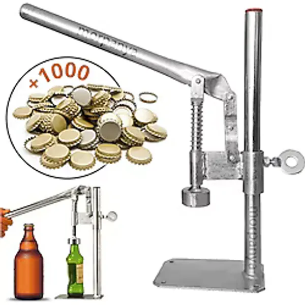 Soda Gazoz Kapağı Kapatma Makinesi Şişe Kapatma Aleti 1000 Kapak Gümüş