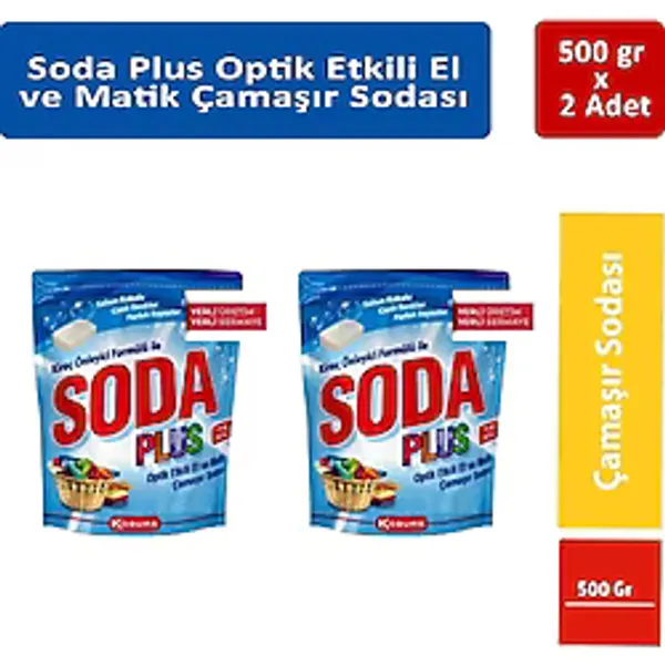 Soda Plus Etklili Çamaşır Sodası 500 Gr X 2 Adet