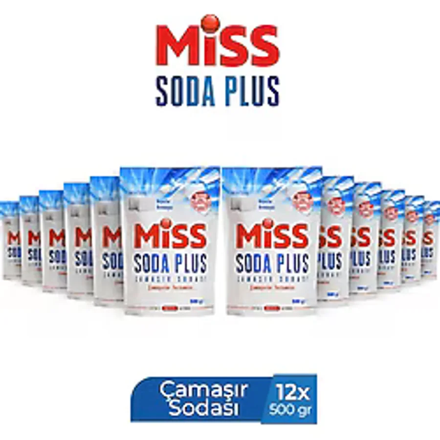 Soda Plus Miss 500 g x 12 Beyazlar ve Renkliler İçin Sabun Kokulu Çamaşır Deterjanı 100 Yıkama