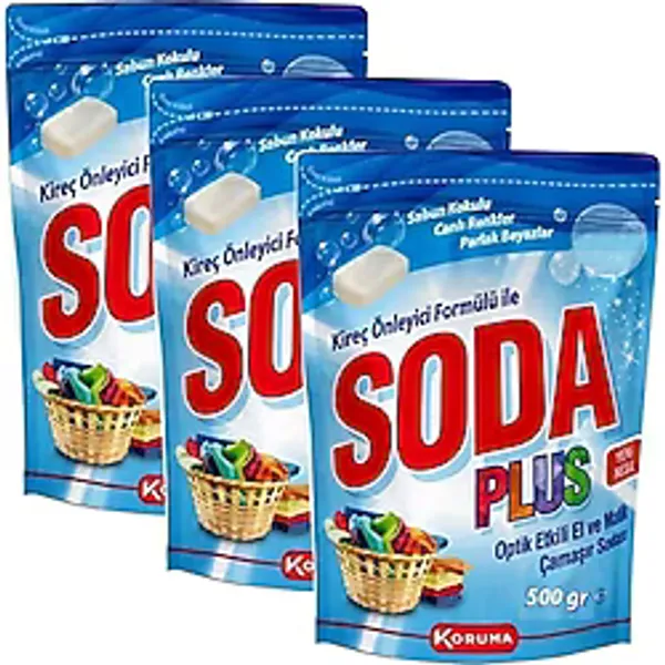 Soda Plus Optik Etkili El Ve Matik Çamaşır Sodası 3 X 500 Gr