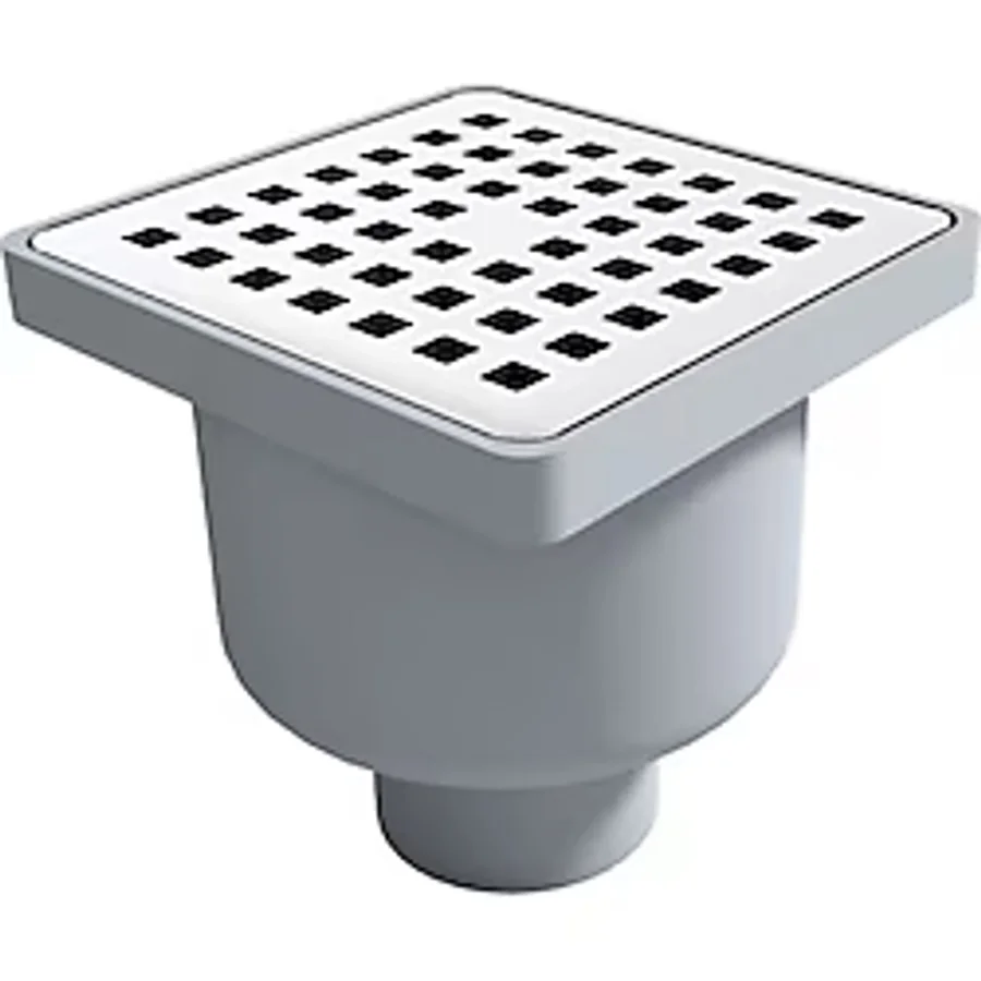 sofdekor Krom Yer Süzgeci 10x10 - Düşey Çıkış 50mm