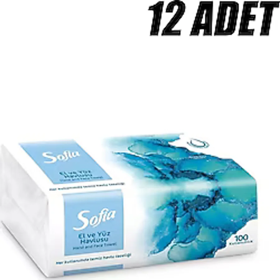 Sofia 100'lü 12 Adet El ve Yüz Havlusu