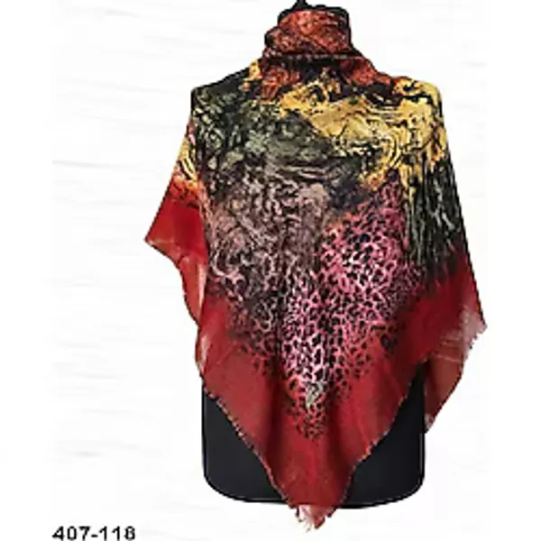 Soft İpek Desenli Flamlı Kotton Eşarp 407-118
