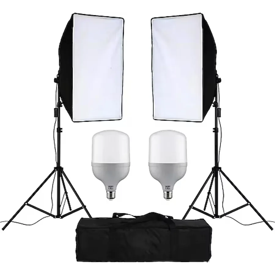 Softbox 50 x 70 cm Tek Duylu 2'li LED Sürekli Işık Seti
