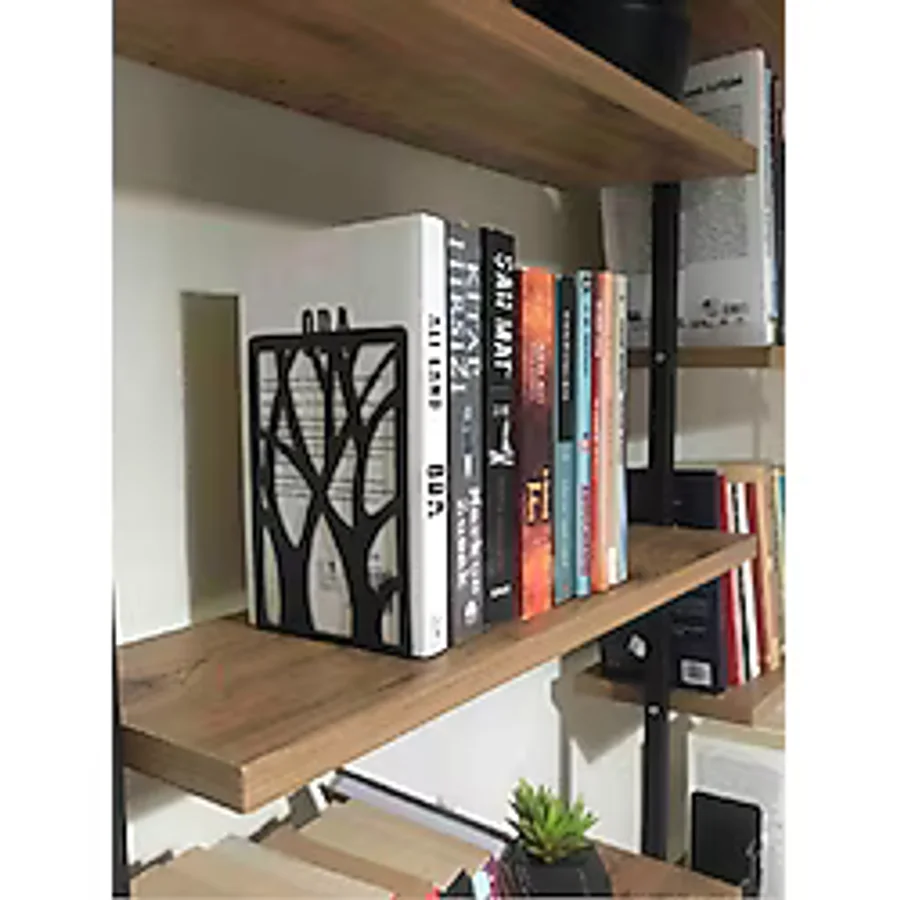 softclass Ağaç Desenli Kitap Desteği - Kitap Tutucu - Ev Ve Ofis Dekoratif Aksesuar( 2 Li Set)