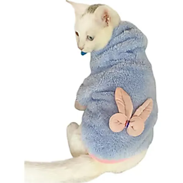 Softie Blue Bunny Kapsonlu Sweatshirt Kedi Süeteri Kedi Kıyafeti