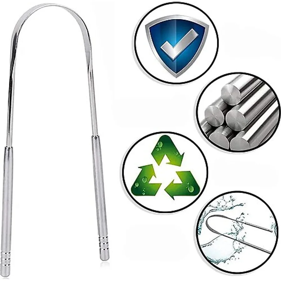 Soillium Ağız Kokusu Önleyici Universal Metal Dil Temizleyici Yoga Ayurveda Dil Temizleme Çubuğu 1 Adet