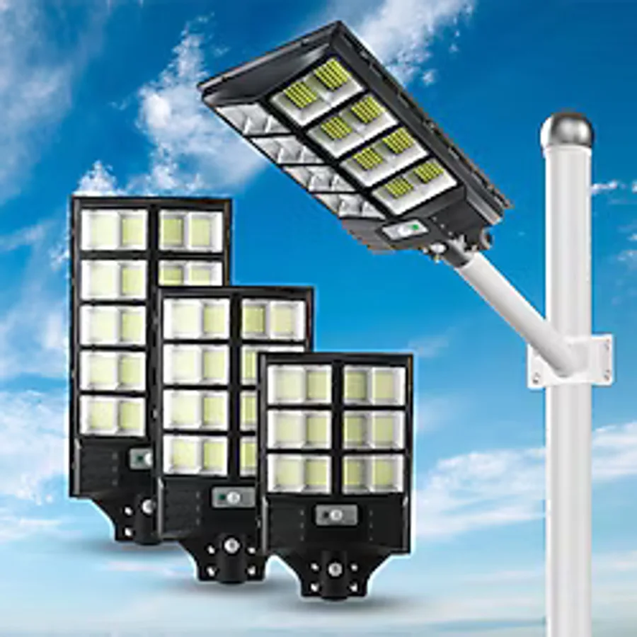 Solar 1200W Güneş Enerjili Ultra Parlak LED Sokak Lambası Su Geçirmez, Sensörlü, kumandalı