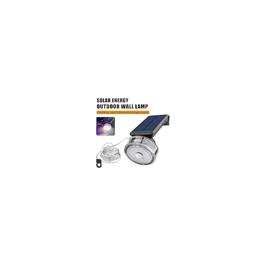Solar Duvar Aydınlatması Sensörlü LED + 8 Metre Rgb Şerit Ledli Bahçe Dekor Lambası