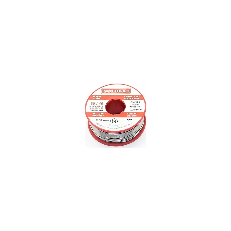 Soldex 600751 Sn60 Pb40 0.75mm 100Gr Lehim Teli