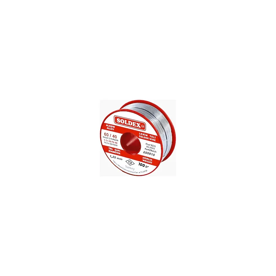 Soldex 601201 Sn60 Pb40 1.20mm 100Gr Lehim Teli