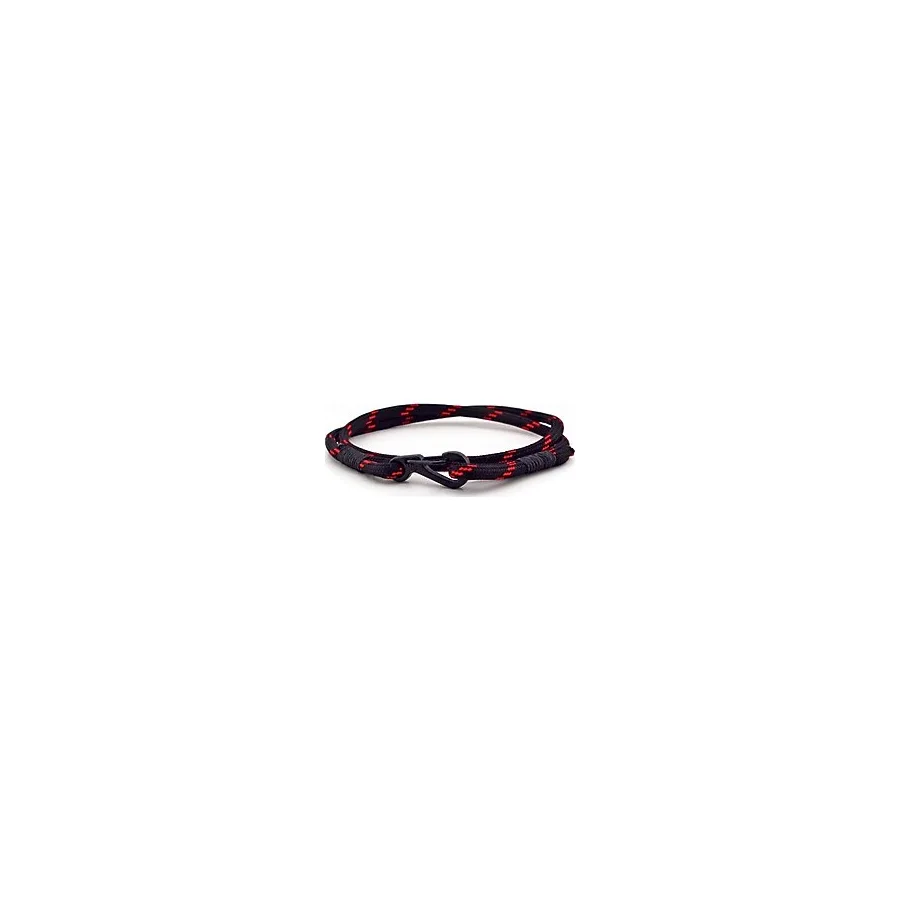 Solfera Kırmızı Siyah Paracord Metal Kancalı Sarma Erkek Bileklik Bt544
