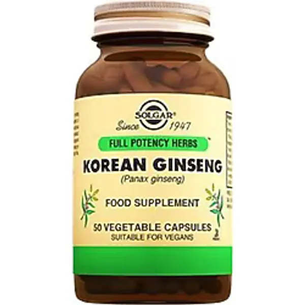 Solgar Korean Ginseng 50 Bitkisel Kapsül Vegan Dostu Besin Takviyesi - 1