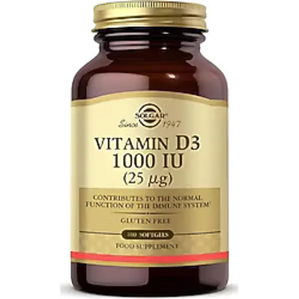 Solgar Vitamin D3 1000 IU (25 g) 100 Yumuşak Jelatin Kapsül Besin Takviyesi