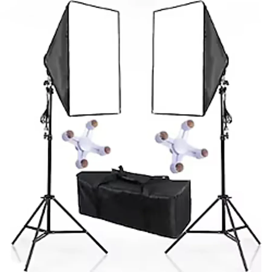 Soligor Softbox 50 x 70 CM Paraflaş 4 Duylu Adaptörlü Sürekli Işık Seti