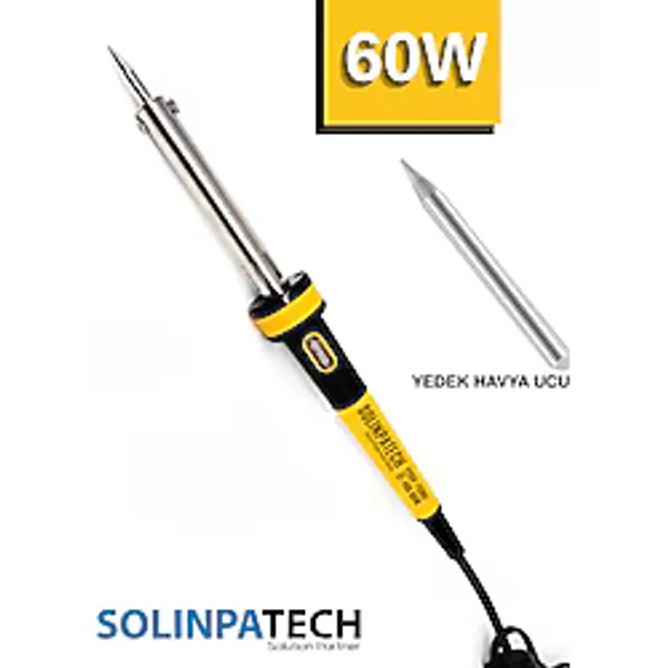 Solinpatech 60w Profesyonel Lehim Makinesi Resistörlü Kalem Havya +yedek Uç