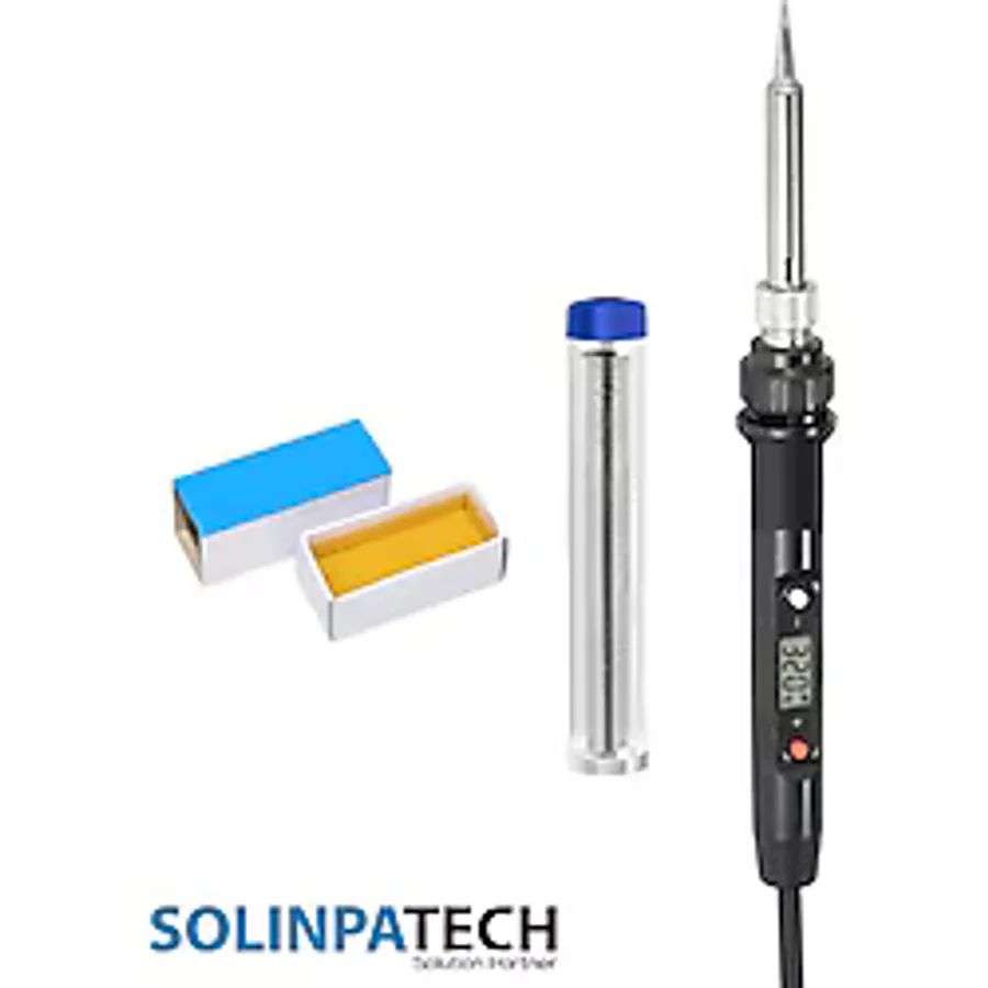 Solinpatech 80W LCD Ekranlı Isı Sıcaklık Ayarlı Kalem Havya Lehim Makinası Lehim Pasta