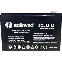 Solinved 12V 12AH Ups ve Alarm Aküsü