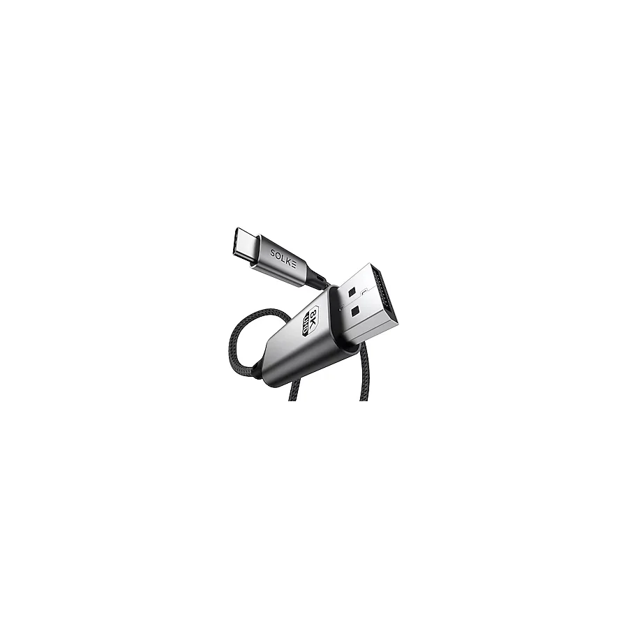 SOLKE USB-C to DisplayPort 1.4 Kablo 2 Metre - 8K 60Hz / 4K 144Hz Destekli Type C to DP