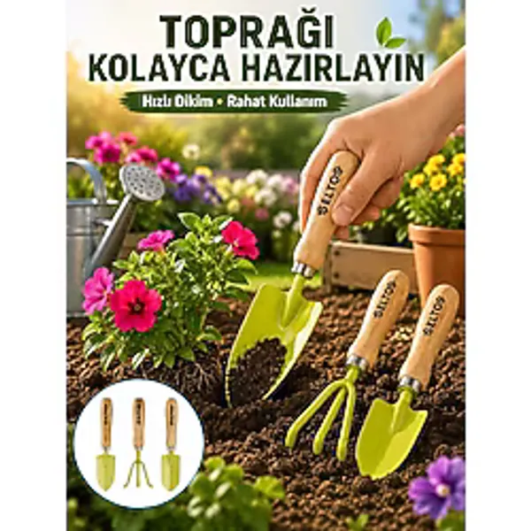 Solmazlar Online Bahçe El Aletleri Seti Toprak Düzenleme ve Dikim Aparatı - SL0005-0CBIH2