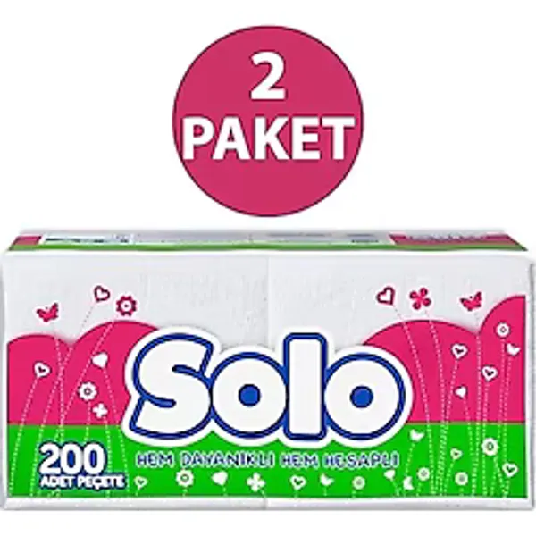 Solo 200'lü 2 Adet Kağıt Peçete