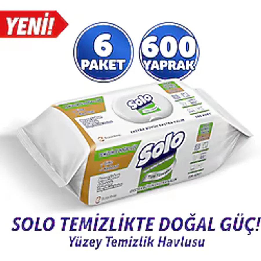Solo Beyaz Sabun Ferahlığı Yüzey Temizlik Havlusu 100 Yaprak 6'lı