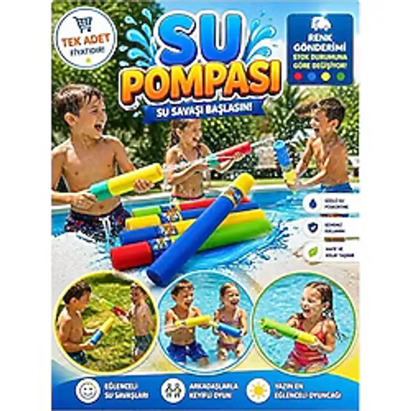 Solvera Köpük Fırlatıcı Su Tabancası ve Havuz Oyuncağı 45 cm Plaj Oyuncakları - Siyah - Çocuk