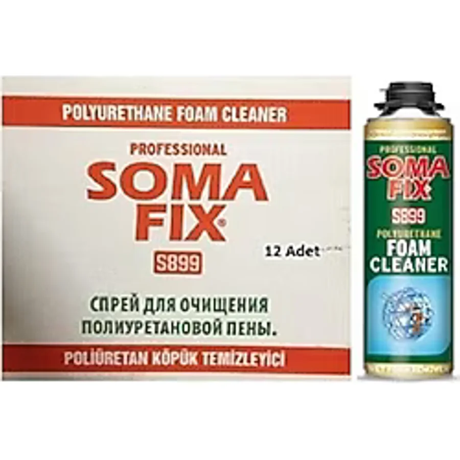 Somafix 12 Adet 500 ml Poliüretan Köpük Temizleyicisi Tabanca ve Manuel Kullanımlı Pu Cleaner