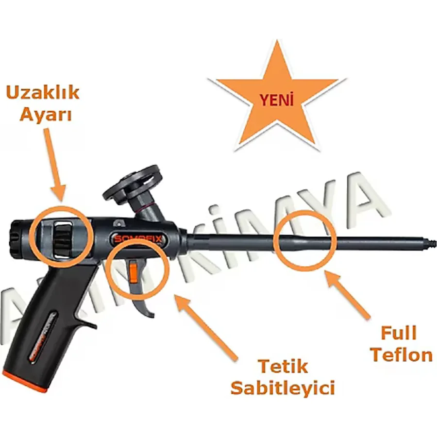 Somafix Poliüretan Köpük Tabancası Tetik Sabitleyicili Full Teflon Sfx-5473