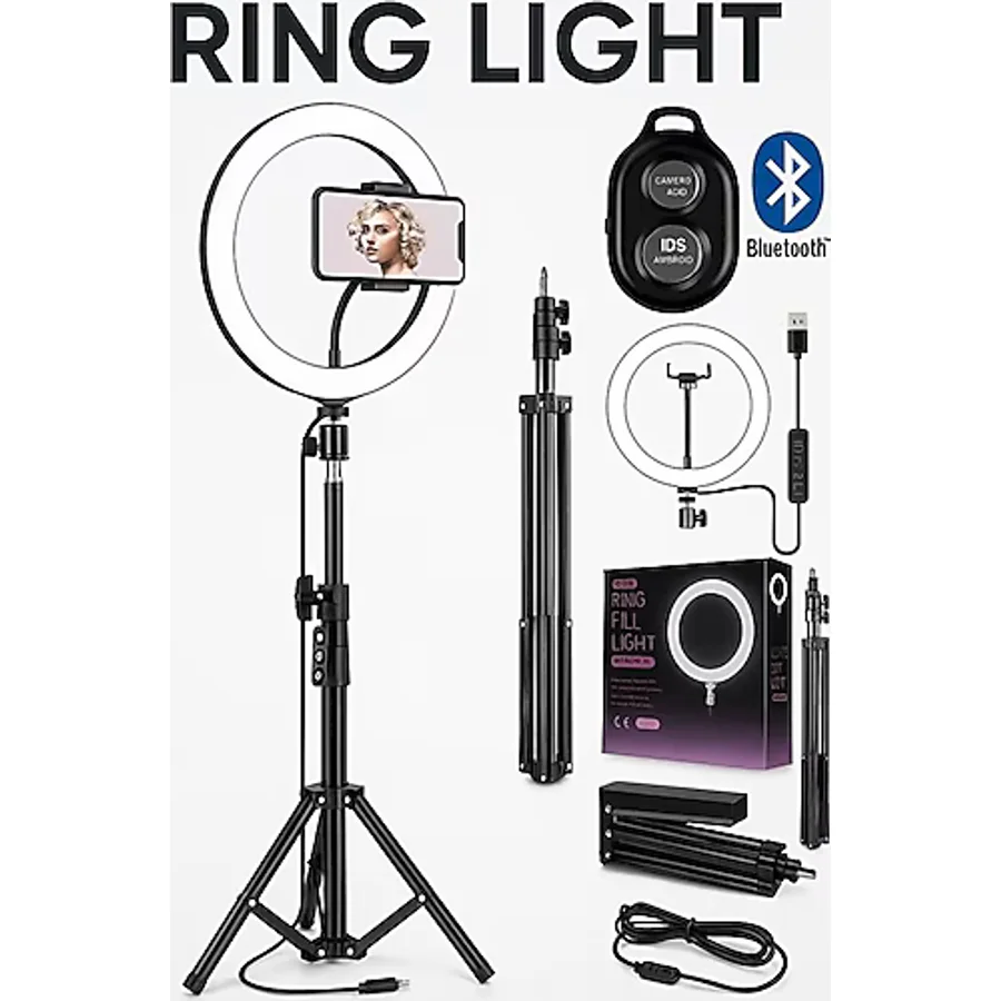 SOMIC Ring Fill Light Led Işıklı Tripod 10 Inç Halka Youtuber Tiktok Makyaj Işığı Ayaklı Tripot