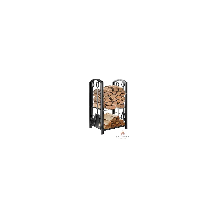 SOMINECO 5 Li Ithal Metal Oval Odunluk Raflı Şömine-soba Maşa Takımı Aksesuar Seti SS-004