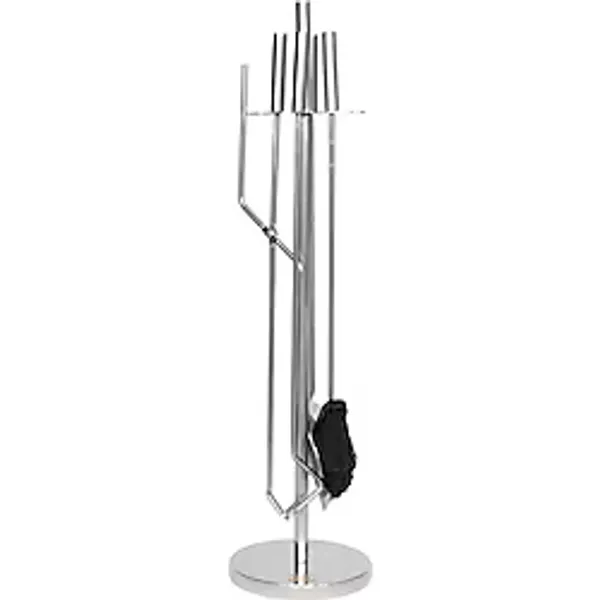 SOMINECO 5 Li Lüx Ithal Inox Yuvarlak Tabanlı Şömine-soba Maşa Takımı Aksesuar Set 044