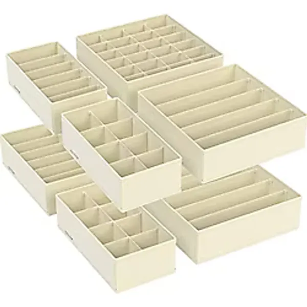 SONGMICS İç çamaşırı düzenleyici 8'li set, çekmece düzenleyici, katlanabilir, elbise dolabı, saklama kutusu, kumaş kutular, saklama, sütyen, çorap, kravat için, bej RUS008M01