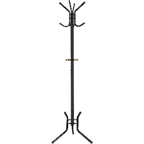 SONGMICS RCR17B Sağlam Metal Elbise Askısı, Portmanto, Yüksekliği Yaklaşık 176 cm Siyah