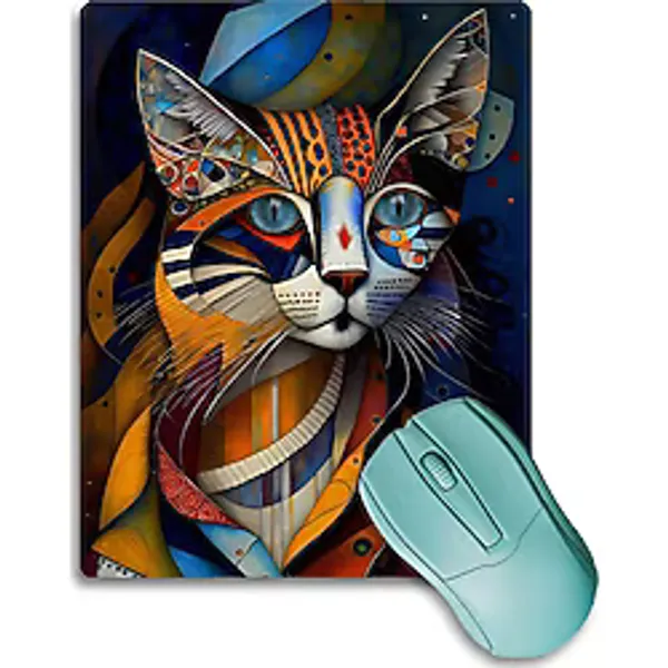 SonicTouch Dragon Li Kedi Figürlü Rengarenk Kaydırmaz Gaming Oyuncu Dikişsiz Mouse Pad/Ped 17x21cm