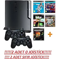 Sony Playstation 3 Slim + 320GB + 2 Joistick +130 Güncel Oyun+1 Yıl Garanti 2002B-4004B - Siyah