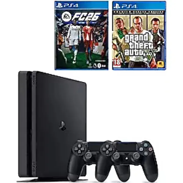 Sony Playstation 4 Slim 1 TB 2. DualShock Kol Ps4 FC 26 +GTA 5 (İthalatçı Garantili)
