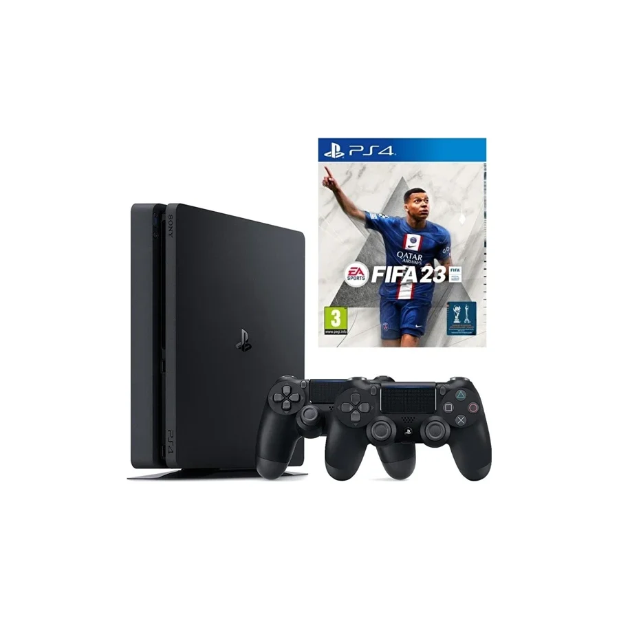 Sony Playstation 4 Slim 1 Tb + 2. Ps4 Kol + Ps4 Fifa 23