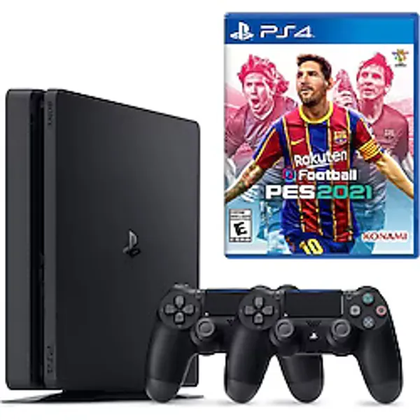 Sony PlayStation 4 Slim 1TB Oyun Konsolu + 2 DualShock Kol, HDR, Spor/Futbol Oyunu, Yüksek Performans ve Çok Oyunculu Destek