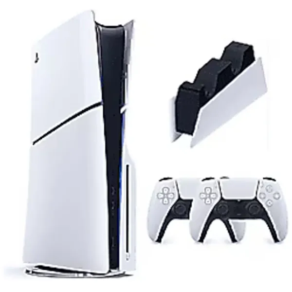 Sony Playstation 5 1 Tb Slim Cd Edition Oyun Konsolu + 2. Ps5 Kol Sterling Silver + Ps5 Şarj İstasyonu - Beyaz