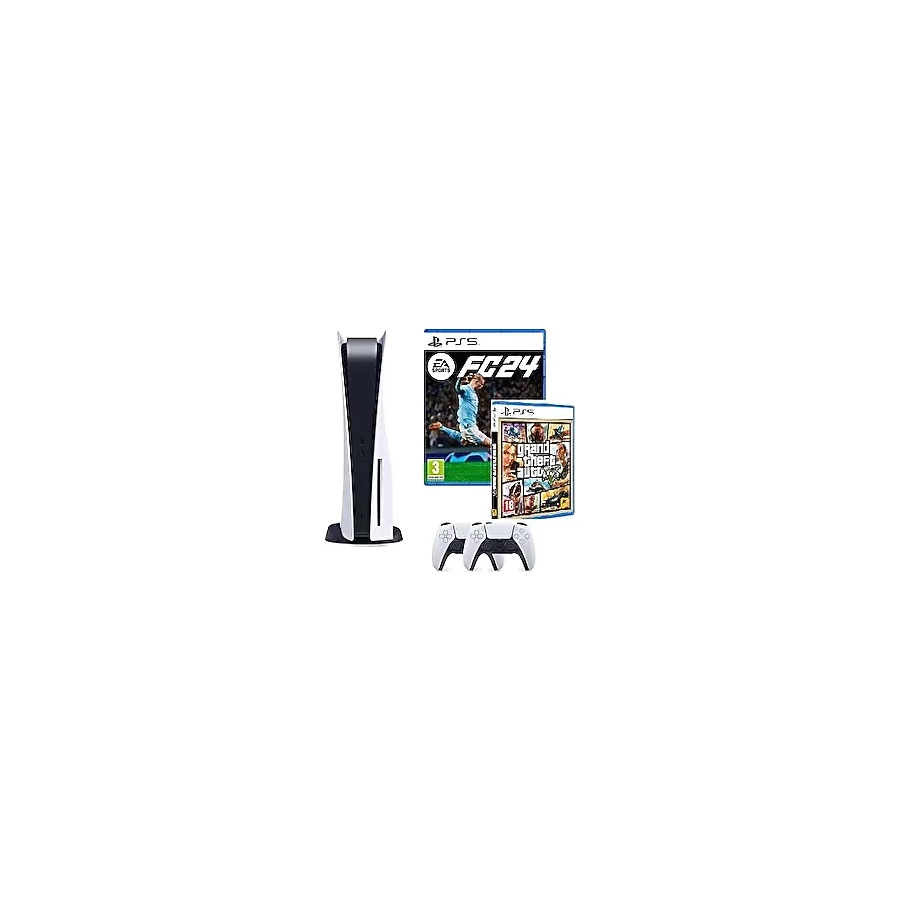 Sony Playstation 5 Diskli Oyun Konsolu - 2. Dualsense Kol - EA Sports FC 24 - GTA 5 PS5 Oyun (İthalatçı Garantili)