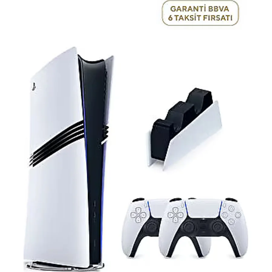 Sony Playstation 5 Pro 2tb Oyun Konsolu + 2. Ps5 Oyun Kolu + Ps5 Şarj İstasyonu - Beyaz