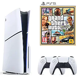 Sony Playstation 5 Slim 1 TB Standart Edition Konsol + 2 Kol + PS5 Gta 5 (İthalatçı Garantili)