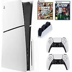 Sony Playstation 5 slim cd cfı-2116 EN YENİ versiyon 2025. 2 Dualsense şarj istasyonu fc26 GTA 5