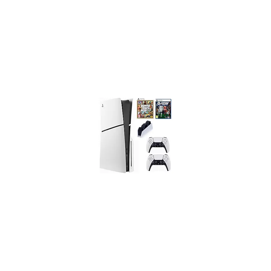 Sony Playstation 5 slim cd EN YENİ versiyon 2025. 2 Dualsense şarj istasyonu fc26 GTA 5