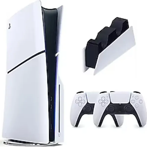 Sony Playstatıon 5 Slım Cd'li 1 Tb Oyun Konsolu Çift Kollu + Şarj İstasyonlu - Beyaz